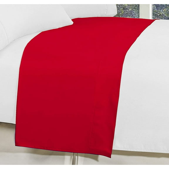 1500 Series Hospitality Flat Sheet 1-Piece Flat Sheet, Soft Top Sheet, 1 Piece Twin/Twin XL, Red