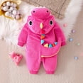 thumbnail image 5 of ZHANGDER Infant Dinosaur Costume Toddler Baby Boys Girls Flannel Romper Costumes Hooded Romper Jumpsuit Outfits, 5 of 9