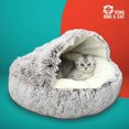 thumbnail image 3 of Cama Cueva para Gatos y Perros Cama para Mascotas Chicas y Mediana | Cafe Jaspe, Small, 40cm Diametro | Espacio Acogedor con Interior Acolchado, Base Antideslizante y Funda Lavable, 3 of 4