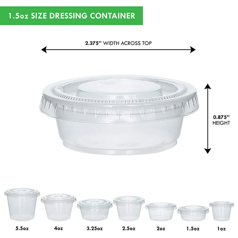 50 Sets - 1.5 oz.] Jello Shot Cups Condiment Containers with Lids, Sauce  Cups, Portion Cups, Dressing Container
