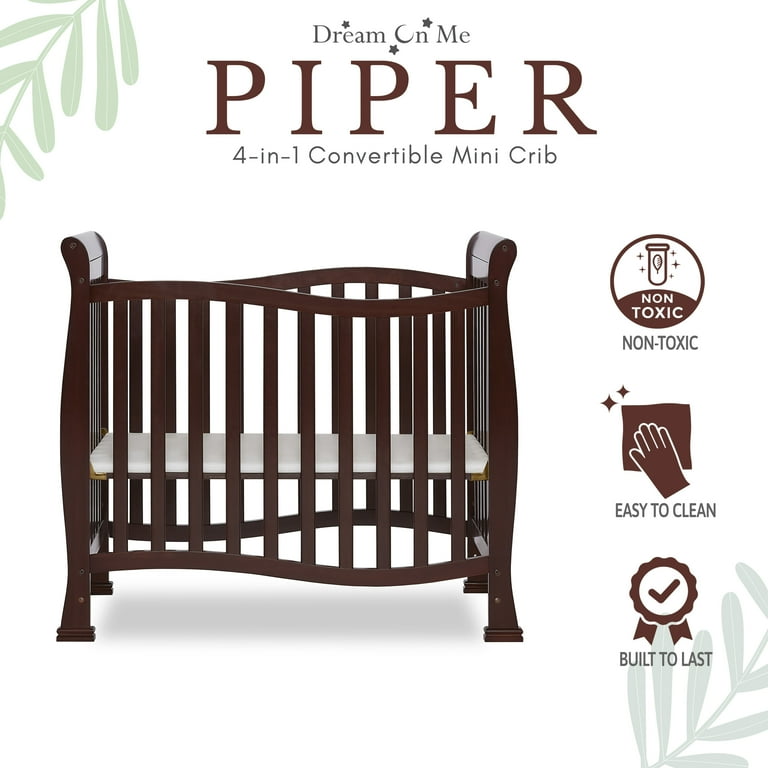 Dream On Me Piper Transitional 4 in 1 Wood Baby Bed Convertible Mini Crib in Espresso Walmart