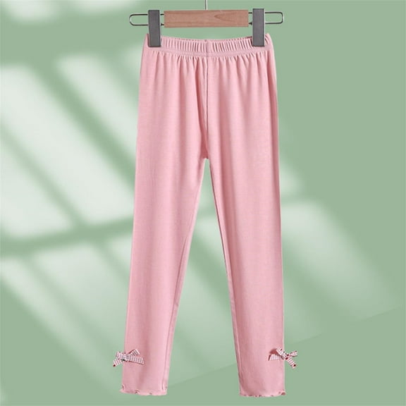 Spazoro Toddler Girls Leggings, Soft & Comfy Fall and Winter Stretchy Casual Elastic Waist Outwear Tights Pants Pink Size 3 T