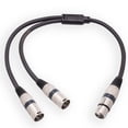 thumbnail image 1 of 3Pin XLR Female to Dual XLR Male Patch Y Cable Balanced Microphone Splitter Cord, 1 of 8