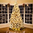 thumbnail image 2 of Patiojoy 9 FT Snow Flocked Christmas Tree Hinged Pine Tree with Solid Metal Stand, 2 of 10