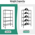 thumbnail image 4 of Dkelincs Wire Shelving Unit 5 Tier Adjustable Storage Shelves Heavy Duty Metal Shelf 1250 lbs Capacity, Black, 4 of 7