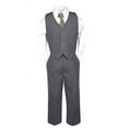 thumbnail image 7 of Boy Baby Toddler Kid Teen Formal Wedding Dark Grey Tuxedo Suits Dot Necktie S-20, 7 of 7