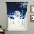 thumbnail image 2 of Moonlight Landscapes Balloon Curtains 63 Inch Length for Living Room/Bedroom, Winter Christmas Trees Forest Rod Pocket Privacy Door Curtains Decorative Tie Up Shade for Window 52"x63", 2 of 8