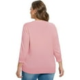 thumbnail image 4 of Women's Plus Size Cardigan Open Front Oversized Button Sweaters V Neck 3/4 Sleeve Knit Outwear, 4 of 5