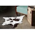 thumbnail image 2 of Natural 676685034281 2 x 3 ft. Calfskin Rug - Chocolate & White, 2 of 2