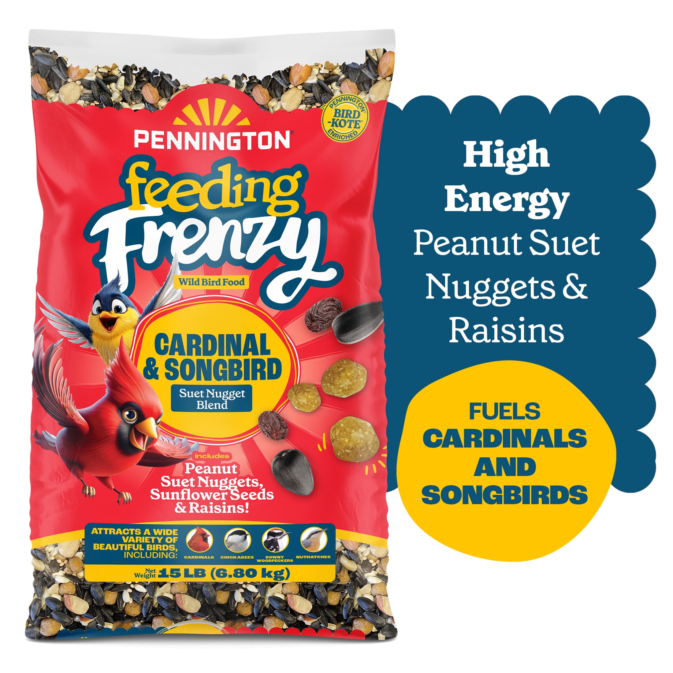 Pennington Feeding Frenzy Cardinal and Songbird, Wild Bird Food Blend, 15 lb