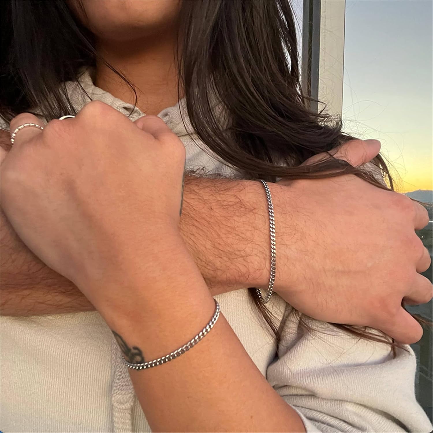 Permanent Bracelet Kit – 4-Piece Locking Heart Clasp Set for Couples & Friendship, DIY Matching Jewelry for Anniversary, Mother’s Day, Birthday (His & Hers)