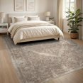 thumbnail image 3 of ODIKA 8'x10' Washable Area Rug Vintage Beige Distressed Ornate Boho Inspired Motifs Scroll Large Flowing for Living Room, Under Sectional, Family , Durable, Non-Slip, 3 of 7