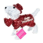 Way To Celebrate Valentine's Day Tinsel Tabletop Decoration, Dog
