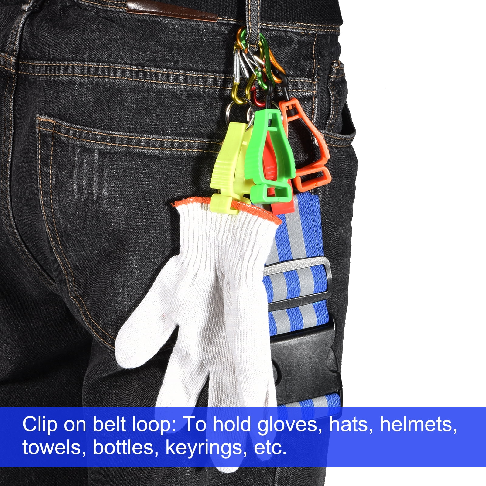 Unique Bargains Glove Keeper Gloves Grabber Clip Holder Hanger Yellow