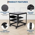 thumbnail image 1 of Kojooin Adjustable Depth Mobile Server Rack Cart, Extendable Rolling Equipment Rack with Lockable Casters for Office or Home, 1 of 7