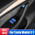 thumbnail image 2 of Pegatinas de cubierta de botón de interruptor de vidrio de ventana de coche de aluminio para Tesla Model 3 Model Y 2021 2022 2023 2024 Accesorios, 2 of 5