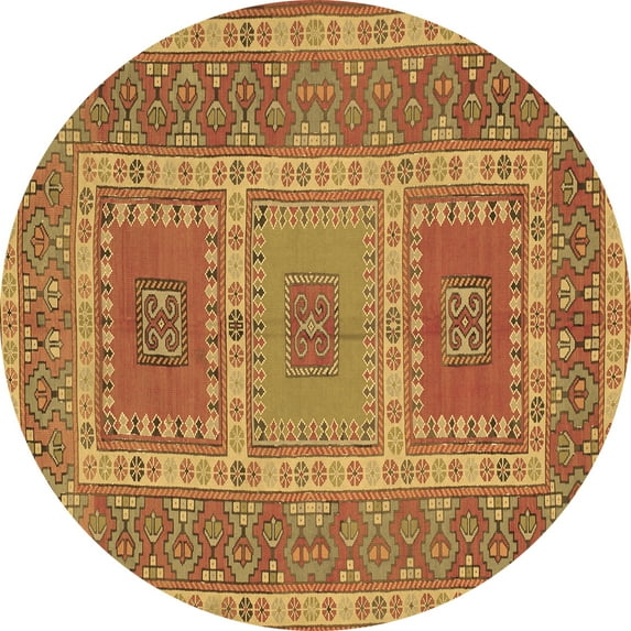 Ahgly Company Indoor Round Persian Brown Traditional Area Rugs, 7' Round
