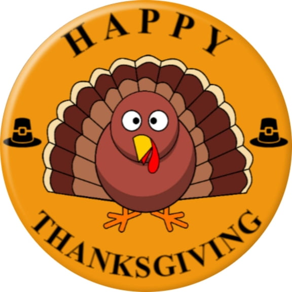 Angel Buttons 1.25 inch pin-back button Thanksgiving