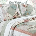 thumbnail image 6 of Cozy Line Home Floral Patchwork Cotton Reversible Queen Quilt Set, Blue, 3-Piece, 6 of 7