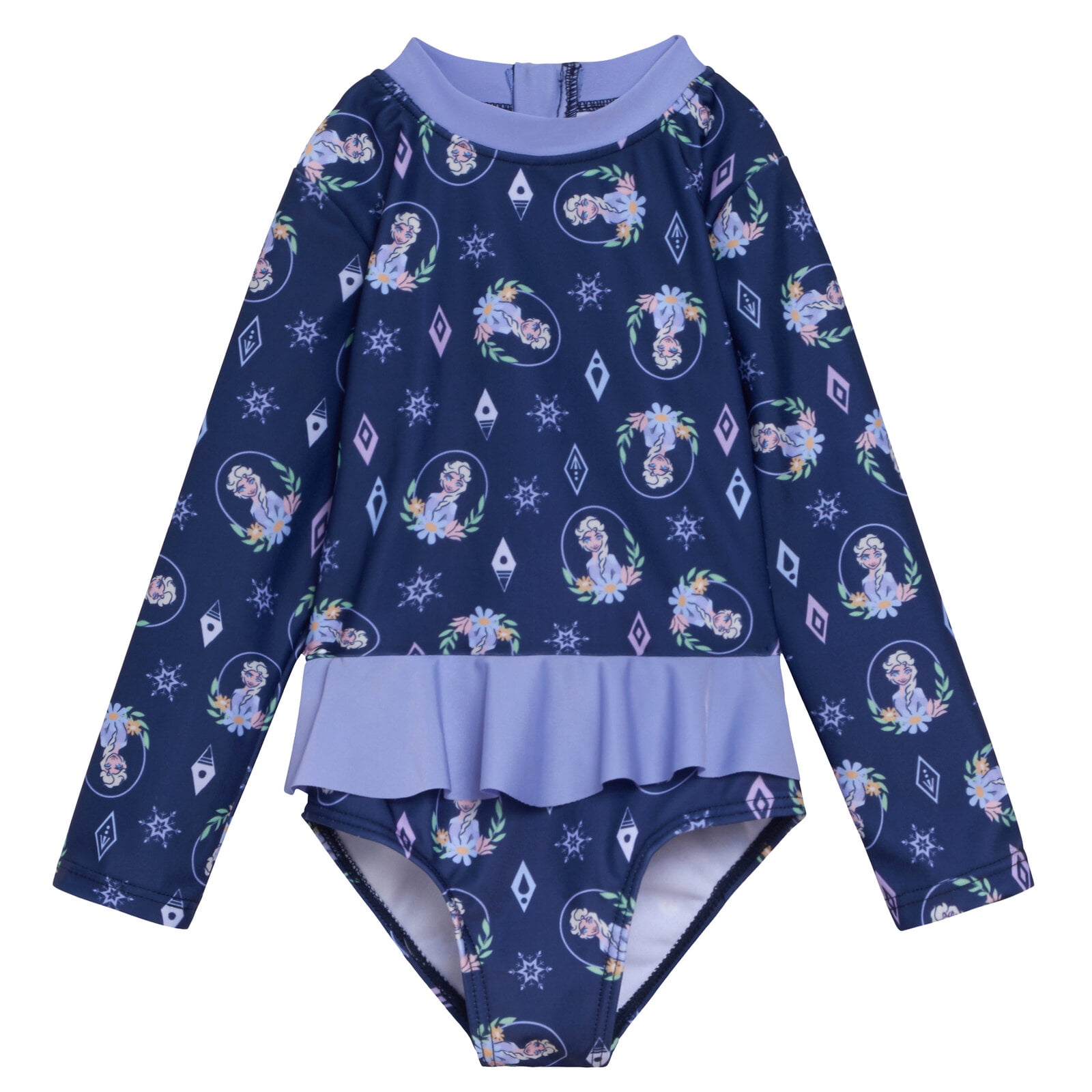 Disney Frozen Elsa UPF 50+ One Piece Bathing Suit Toddler to Little Kid