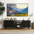 thumbnail image 2 of Costway TV Stand for 60" TVs Mid Century Modern Media Console Table with Adjustable Shelf Black, 2 of 10