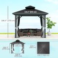 thumbnail image 3 of Outsunny Pavillon à Toit Rigide 10 Pieds x 10 Pieds Pavillon Extérieur en Aluminium, Gris Pâle, 3 of 10