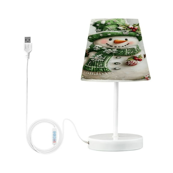 LED Desk Lamp Snowman with Lamp Table Nightstand Lamps with 3 Color Temperatures for Home Bedroom Living Room Decor 6x11