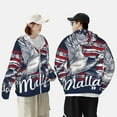 thumbnail image 4 of Daiia Mallard Duck With American Flag UPF 50+ Sun Protection Hoodie Jacket Lightweight Long Sleeve Sun Shirt for Women Men with Pocket Hiking Outdoor-Medium, 4 of 7