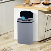 NiamVelo Kitchen Trash Can with Lid, 13 Gallon Garbage Can Automatic Trash Can for Bedroom Bathroom Home Office,Gray
