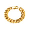 thumbnail image 1 of PROSTEEL Pulseras de eslabones cubanos para hombre, pulsera de cadena de oro de 14 mm, regalo de joyería para mujer, 21 cm, 1 of 9