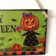 thumbnail image 4 of Feliz halloween colgando de la pared de madera signos placa de calabaza decoración de la puerta del partido en casa BLESIY Placa colgante de Halloween, 4 of 8