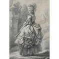 thumbnail image 2 of Elisabeth Louise Vigée Le Brun 14x18 Black Ornate Wood Framed Double Matted Museum Art Print Titled - Marie Antoinette in a Park (ca. 1780-81), 2 of 5