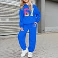thumbnail image 2 of XAOFW Kids Sets Girls 6 7 Number Print Hoodie Pants Two Piece Comfy Playwear Long Sleeve Hooded Fashionable Cozy Party Night Outfits, 2 of 4