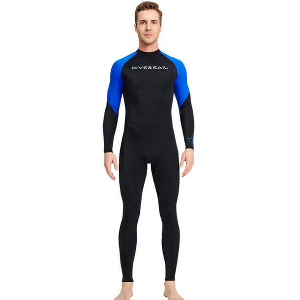 Traje de baño Traje de neopreno para hombre de buceo de una pieza con cremallera trasera Traje de surf de manga larga de secado rápido para deportes acuáticos