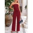thumbnail image 3 of Conjunto de Dos Piezas para Mujer PRETTYGARDEN Tejido Acanalado Vino Tinto XL, 3 of 8