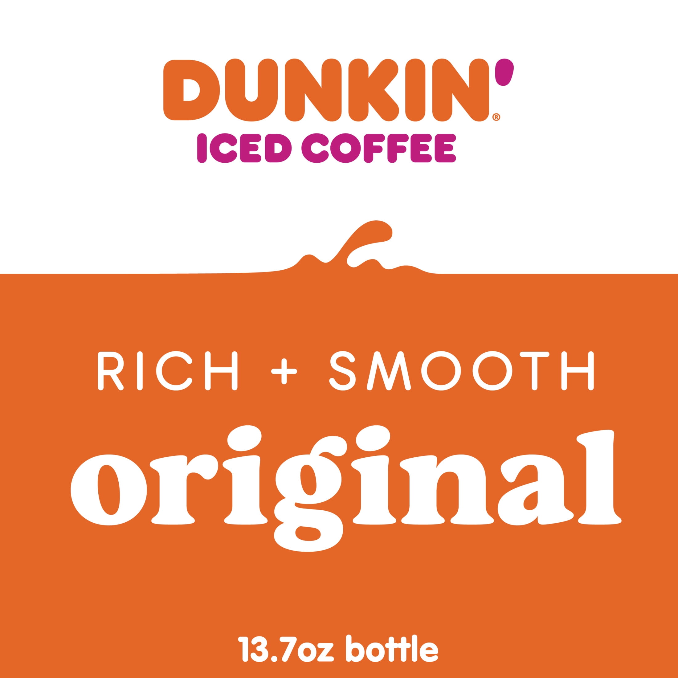 Dunkin' Original Iced Coffee, 13.7 fl oz Bottle