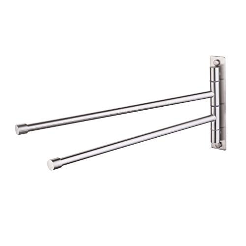 Kes Bathroom Double Towel Bar Wall Mount Black Finish SUS304 Stainless Steel, 