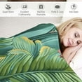 thumbnail image 3 of Nawypu  Paml Tree Blanket Tropical Bedding Green and Gold Palm Leaf Soft Flannel Throw Blanket Lightweight Plush Throw Fuzzy Blanket for Bed Sofa, 3 of 6