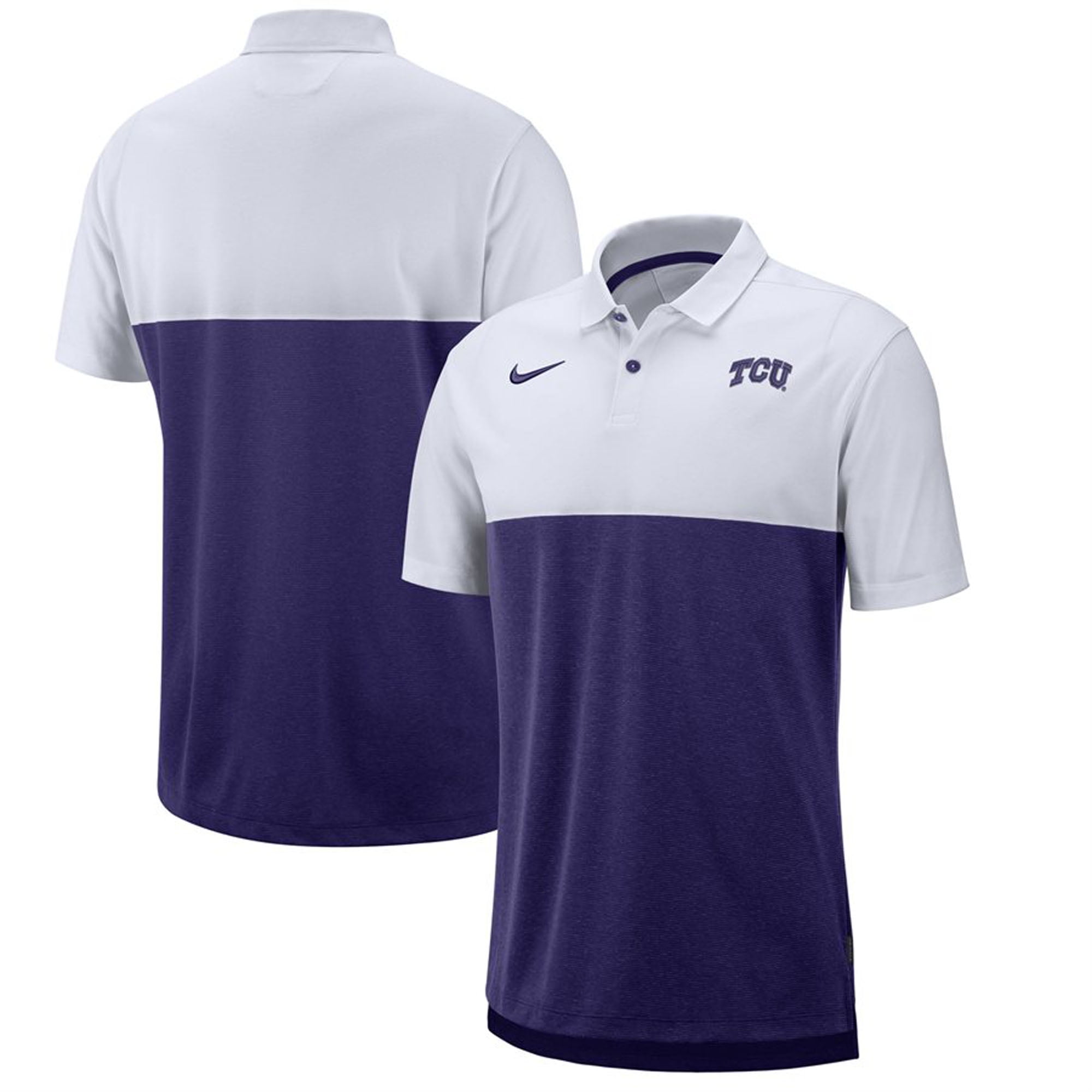 Nike Men's TCU Horned Frogs White/Purple Dri-FIT Breathe Football Sideline Polo - Walmart.com 