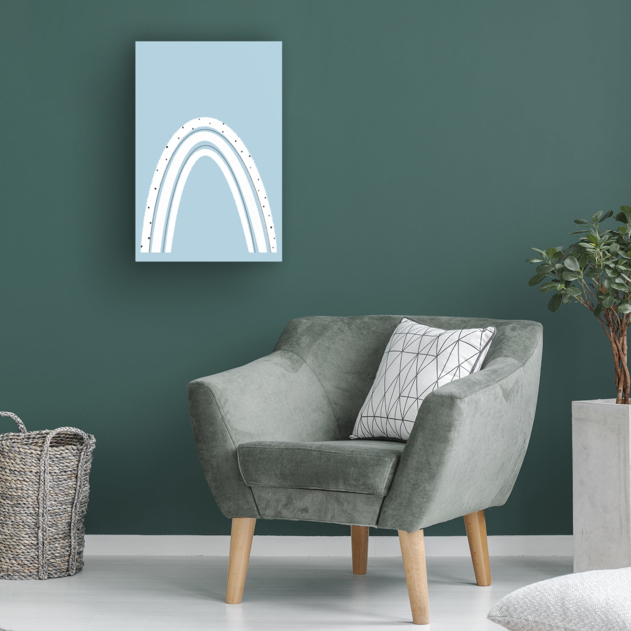 Trademark Fine Art uplusmestudio Black And White Rainbow Canvas Wall Art