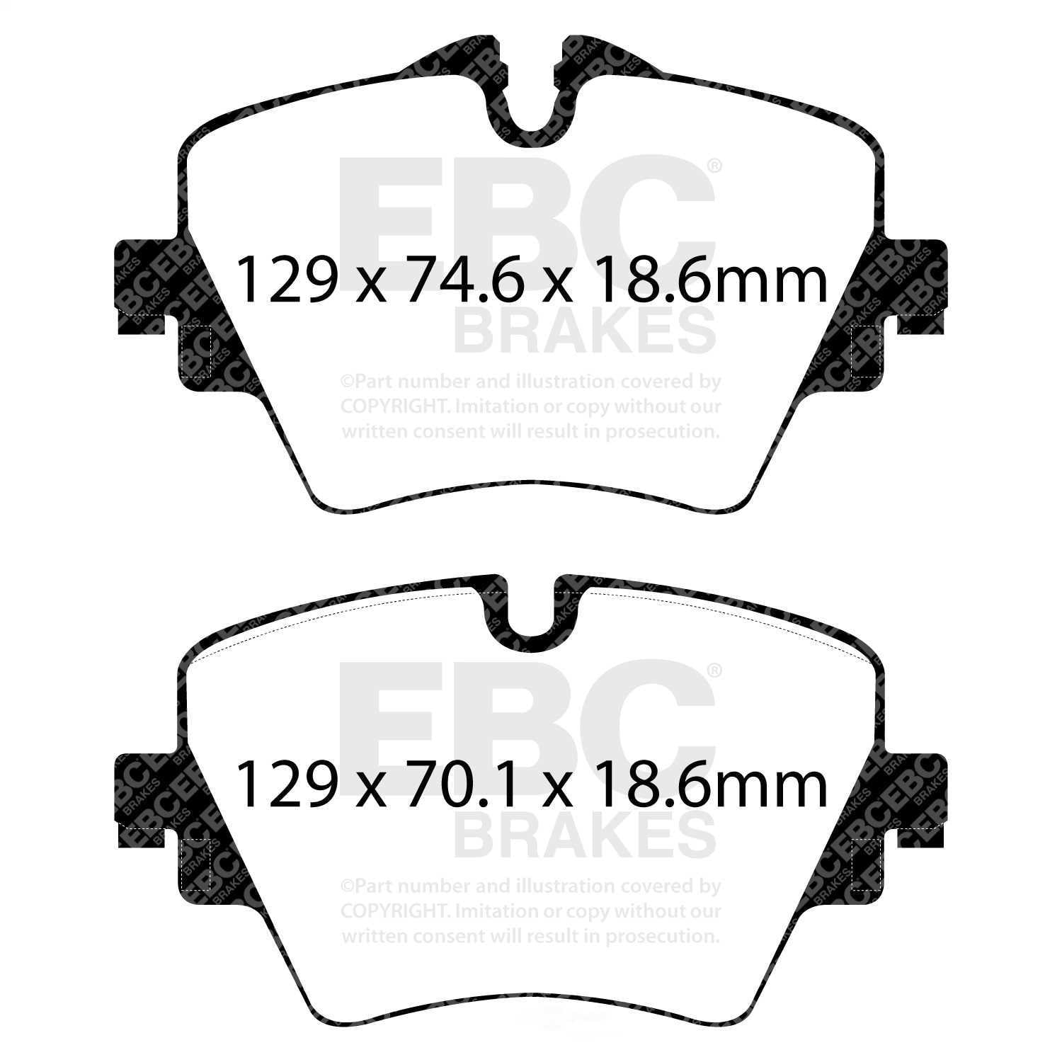 UD1892/ EBC OE Brake Pads Fits select: 2018-2022 BMW X3, 2016-2023 BMW X1