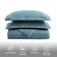 thumbnail image 4 of Chezmoi Collection Kingston 3-Piece Oversized Bedspread Coverlet Set (King, Blue), 4 of 5