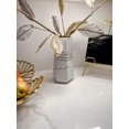 thumbnail image 3 of Inspire Me! Home Decor White and Gold Ceramic Striped Vase, 3 of 4