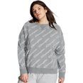 thumbnail image 2 of Women's Champion Plus Heritage French Terry Print Crew Outline Script Venetian Purple 2X, 2 of 4