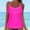Hot Pink, variant on Women Lace Up Swimwear Tankini Set Underwire Full Coverage Bikini Top Push Up Swim Crop Top Tie Back Bathing Suit for Summer Beach