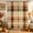 Brown, Green, Cream, variant on Warm Brown Checked Shower Curtain, Waterproof Shower Curtains for Bathroom, Fall Farmhouse Buffalo Plaid Washable Fabric Bathtub Curtain Set Bath Decor with 12 Hooks Standard 72"x72"