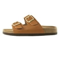 thumbnail image 2 of Women's Double Strap Genuine Leather Footbed Insole Flat Sandals, 2 of 6