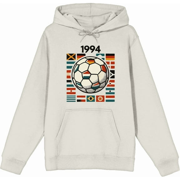 World Cup 1994 International Soccer Adult Black Long Sleeve Hoodie-Small