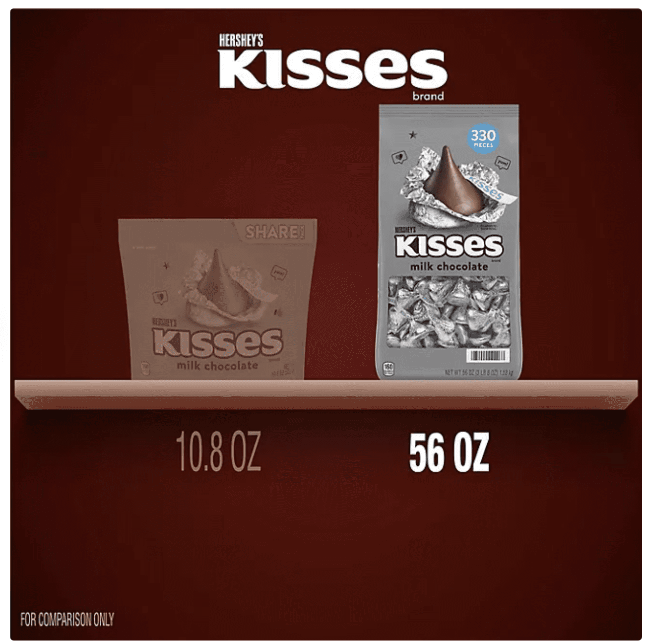 HERSHEY'S KISSES Milk Chocolate Candy, 330 pcs.