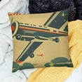 thumbnail image 2 of BANET  Vintage Airplane Throw Pillow Cushion Cover, Retro Flight Emblem with Old Plane Stripes Grunge Style, Decorative Square Accent Pillow Case 20x20in, 2 of 5
